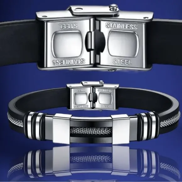 💎OS04 👫.Gorgeous Unisex Stainless Steel & Titanium Healing Bracelet - Picture 12 of 17